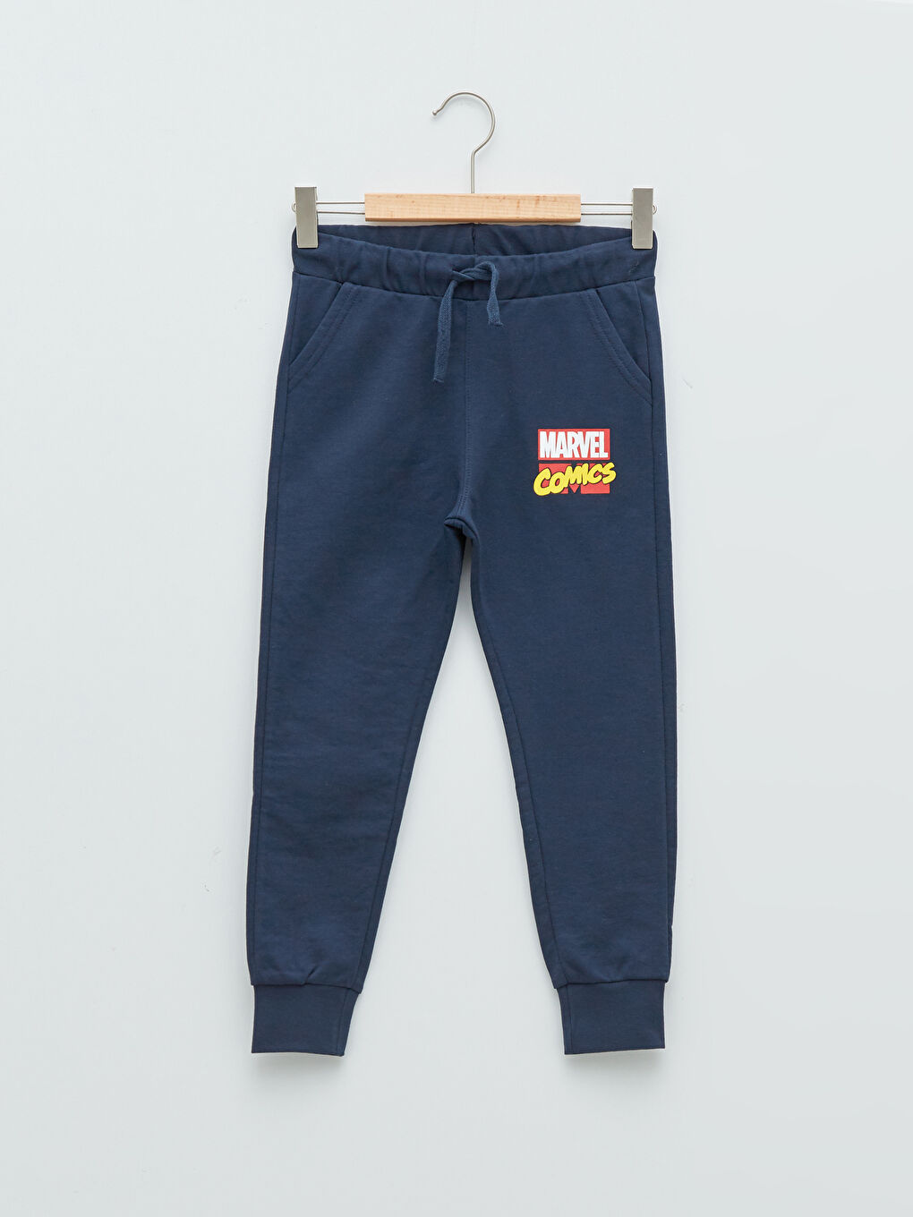 Lacivert Bisiklet Yaka Avengers Baskılı Uzun Kollu Erkek Çocuk Sweatshirt ve Eşofman Altı-2