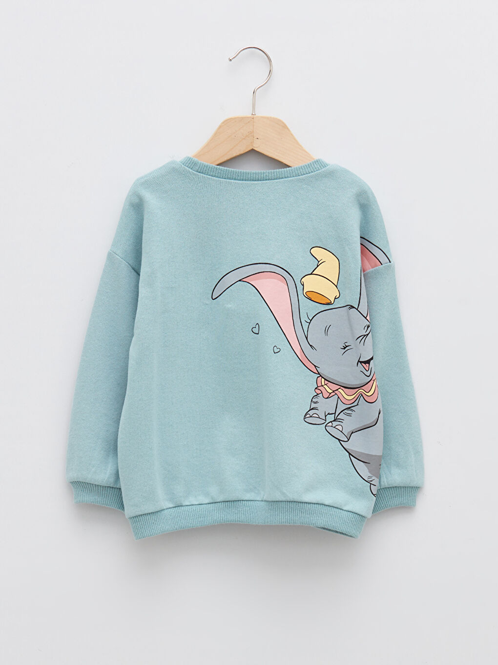 Crew Neck Long Sleeve Dumbo Printed Cotton Baby Girl Sweatshirt-2