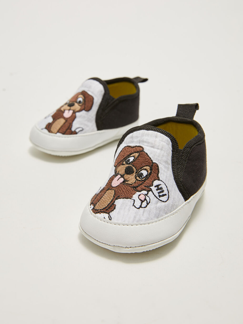 حذاء أطفال أولاد مطرز ومبطن بالقطن لمرحلة ما قبل المشي-2