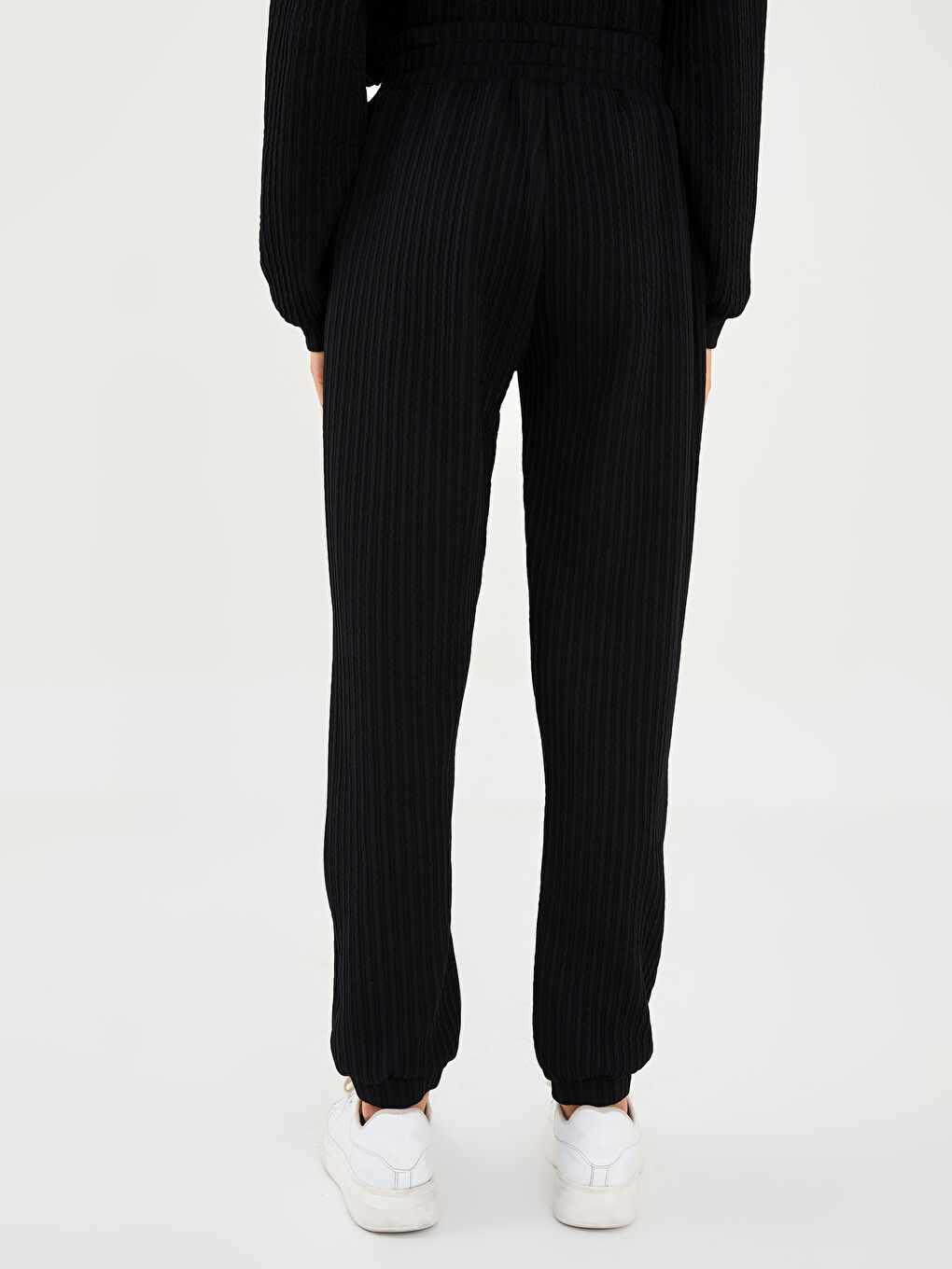 Beli Lastikli Düz Cep Detaylı Kadın Eşofman Altı-5