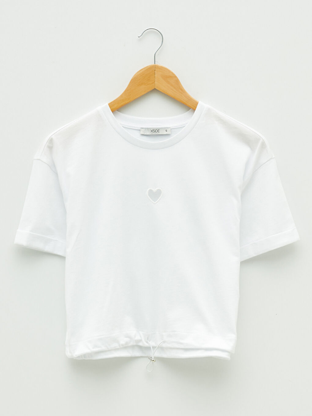 XSIDE Crew Neck Embroidered Short Sleeve Cotton Women's T-Shirt -W1GU93Z8-KE8