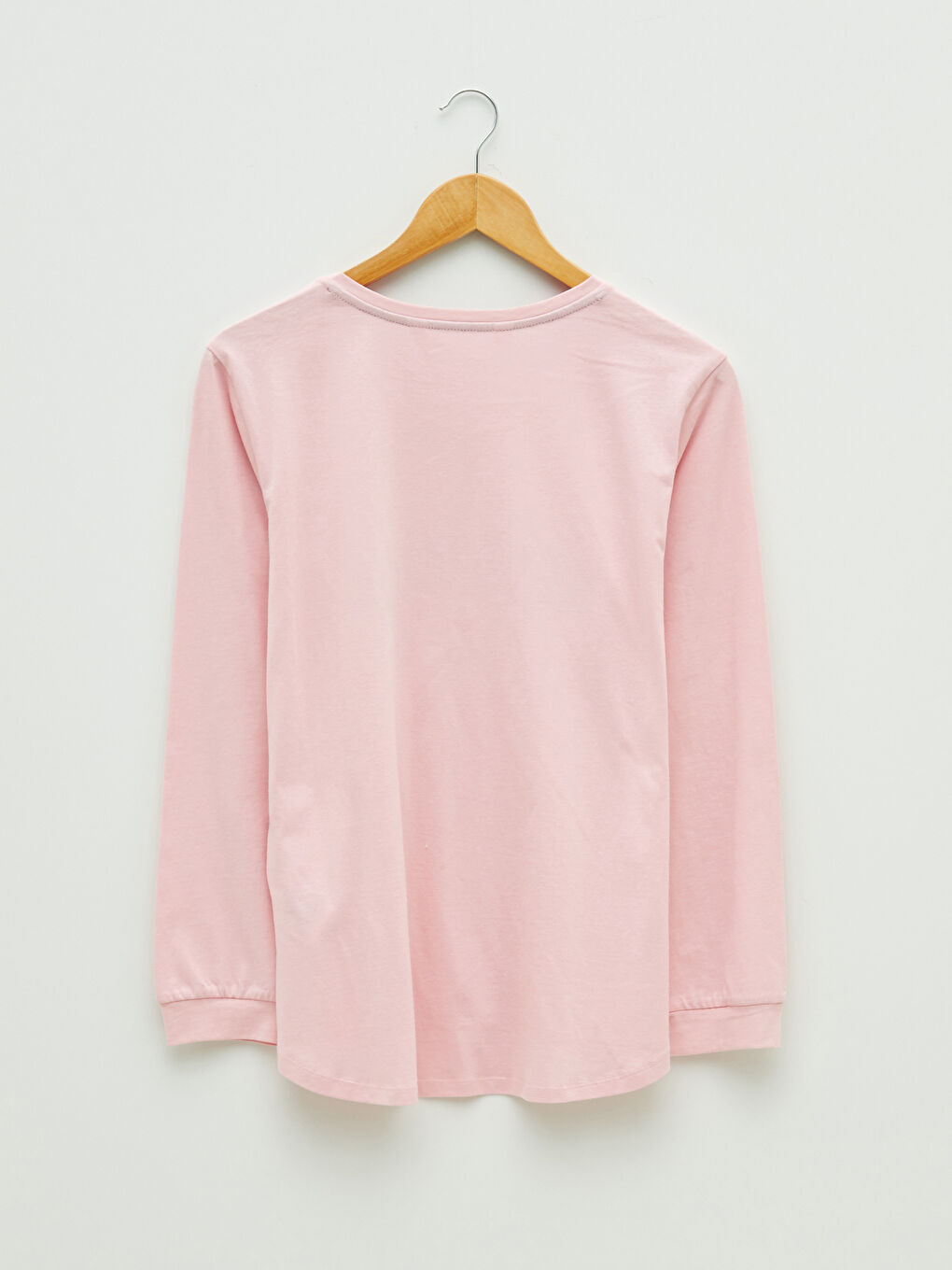 Lacivert Bisiklet Yaka Baskılı Uzun Kollu Kadın Pijama Takımı-8