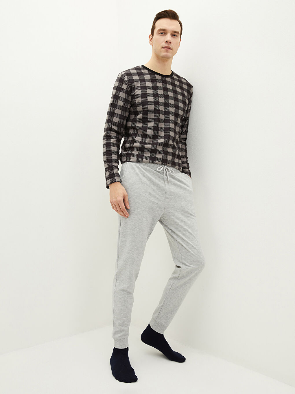 سروال بيجاما مكمش عادي رجال