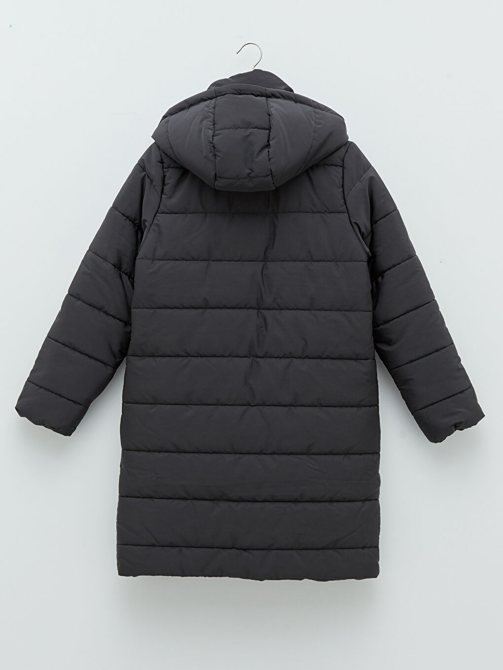 Doudoune Pour Femmes Avec Détail De Fourrure À Capuche Uni Épais À Manches Longues-10