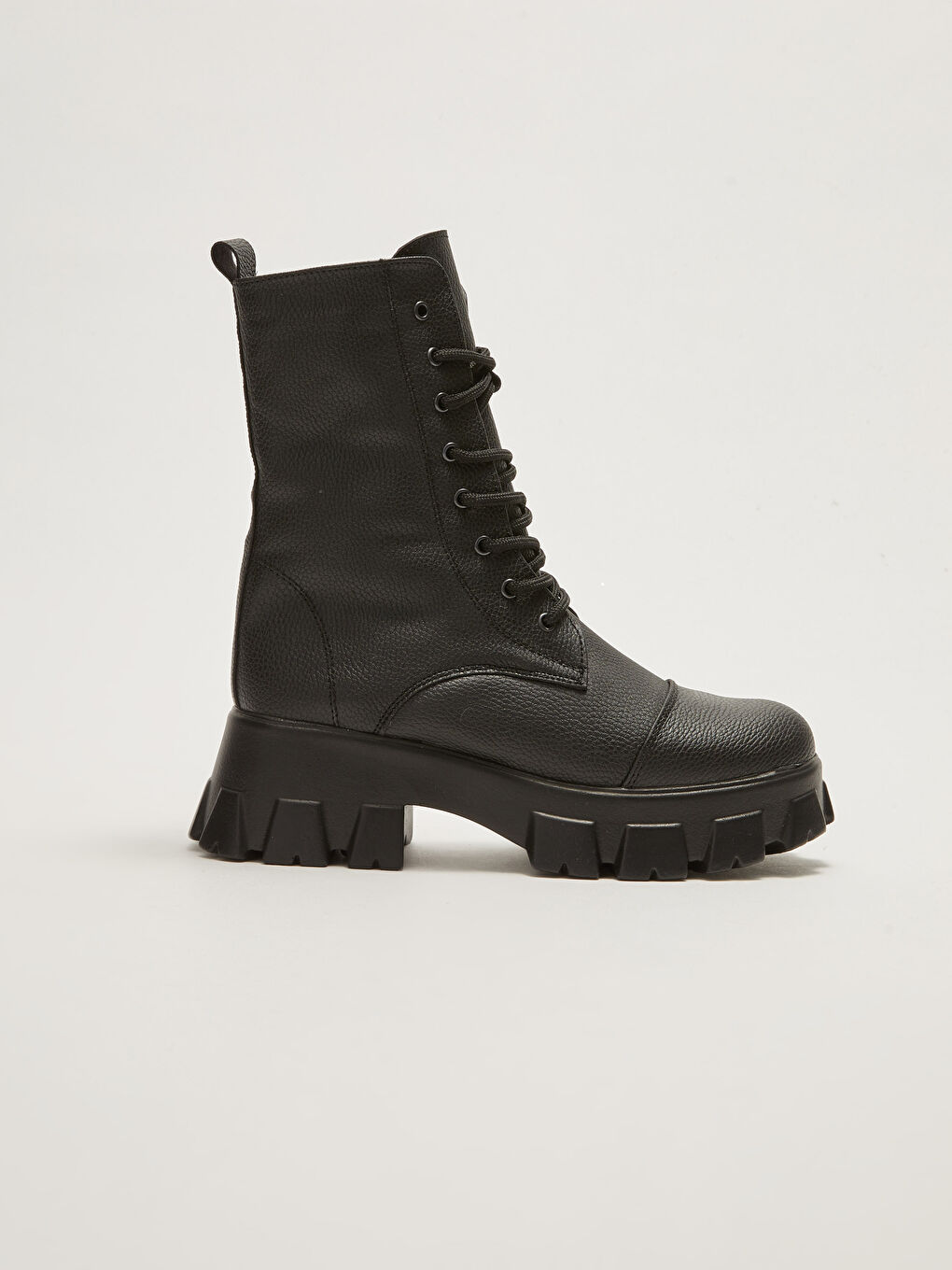 Әйелдерге арналған қалың табанды қар етігі бау және сырмалы ілмек былғары көріністі-1