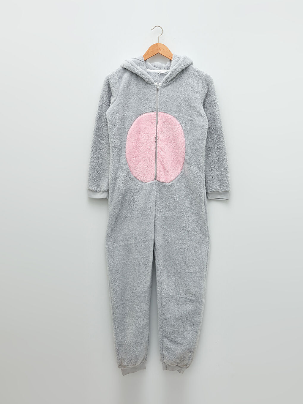 Hooded Embroidered Long Sleeve Plush Women Jumpsuit Pajamas-4