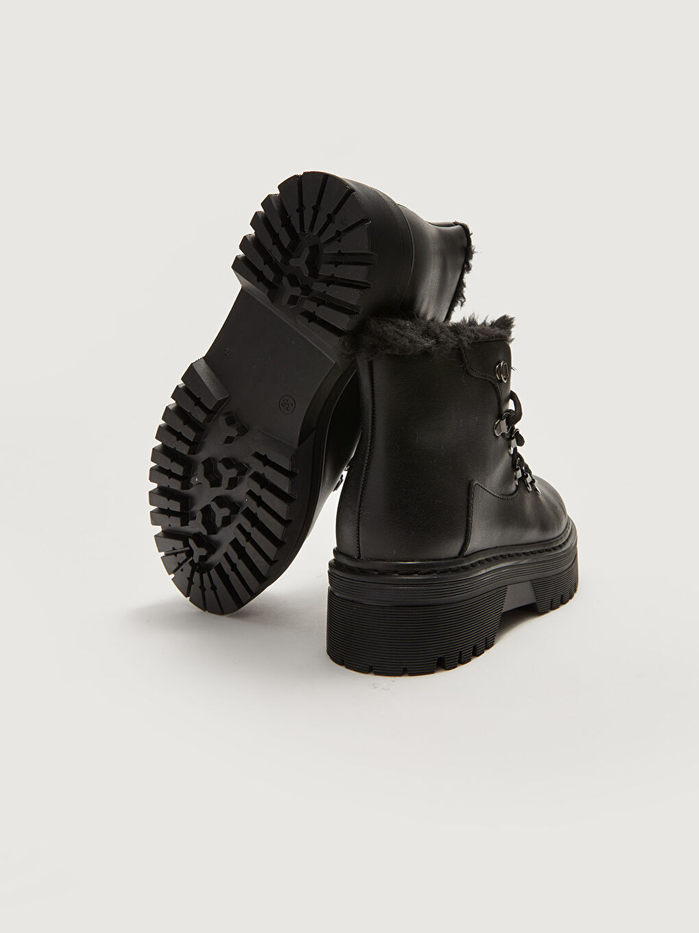 LCW STEPS X-SIDE x Aleyna Kalaycıoğlu Women's Leather Look Thick Heeled Boots -W1GY33Z8-HUC