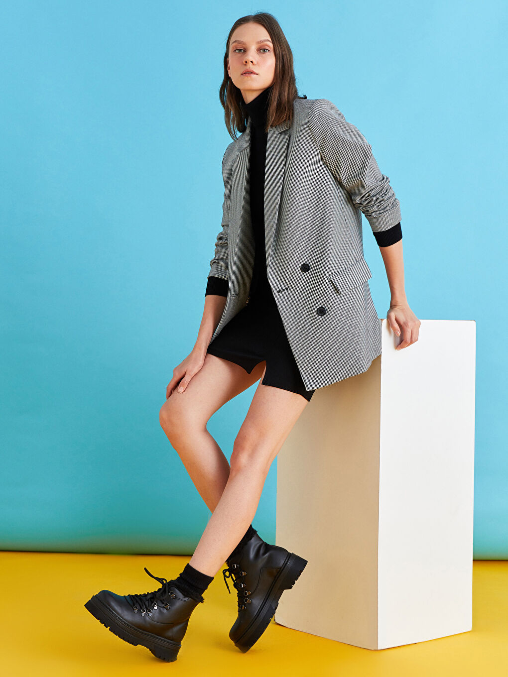 LCW STEPS X-SIDE x Aleyna Kalaycıoğlu Women's Leather Look Thick Heeled Boots -W1GY33Z8-HUC