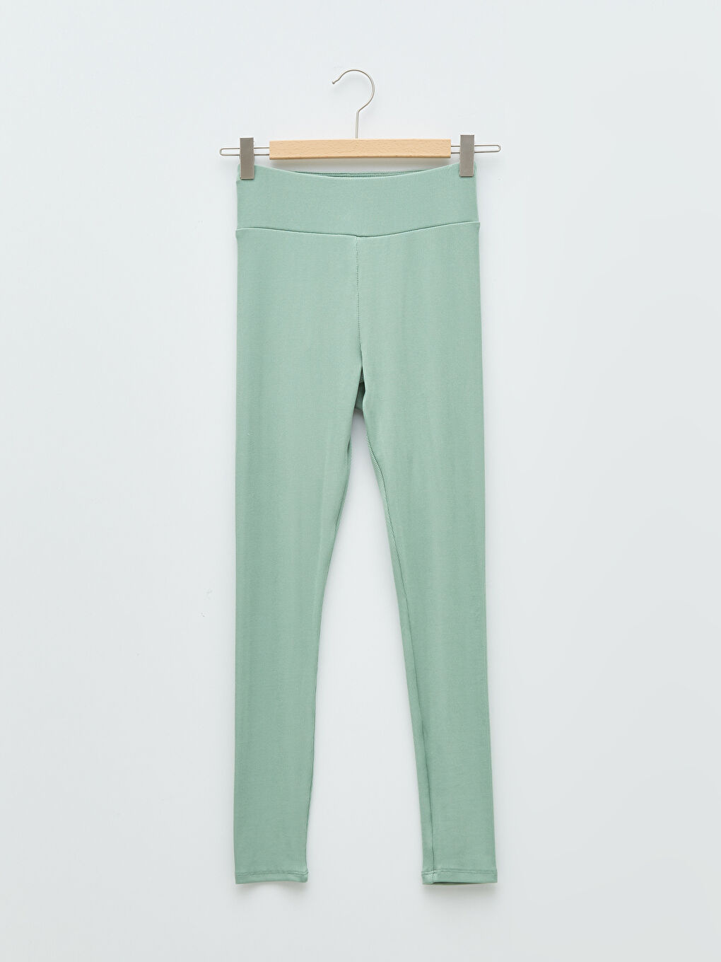 Women's Elasticated Waist Plain Leggings Trousers-4