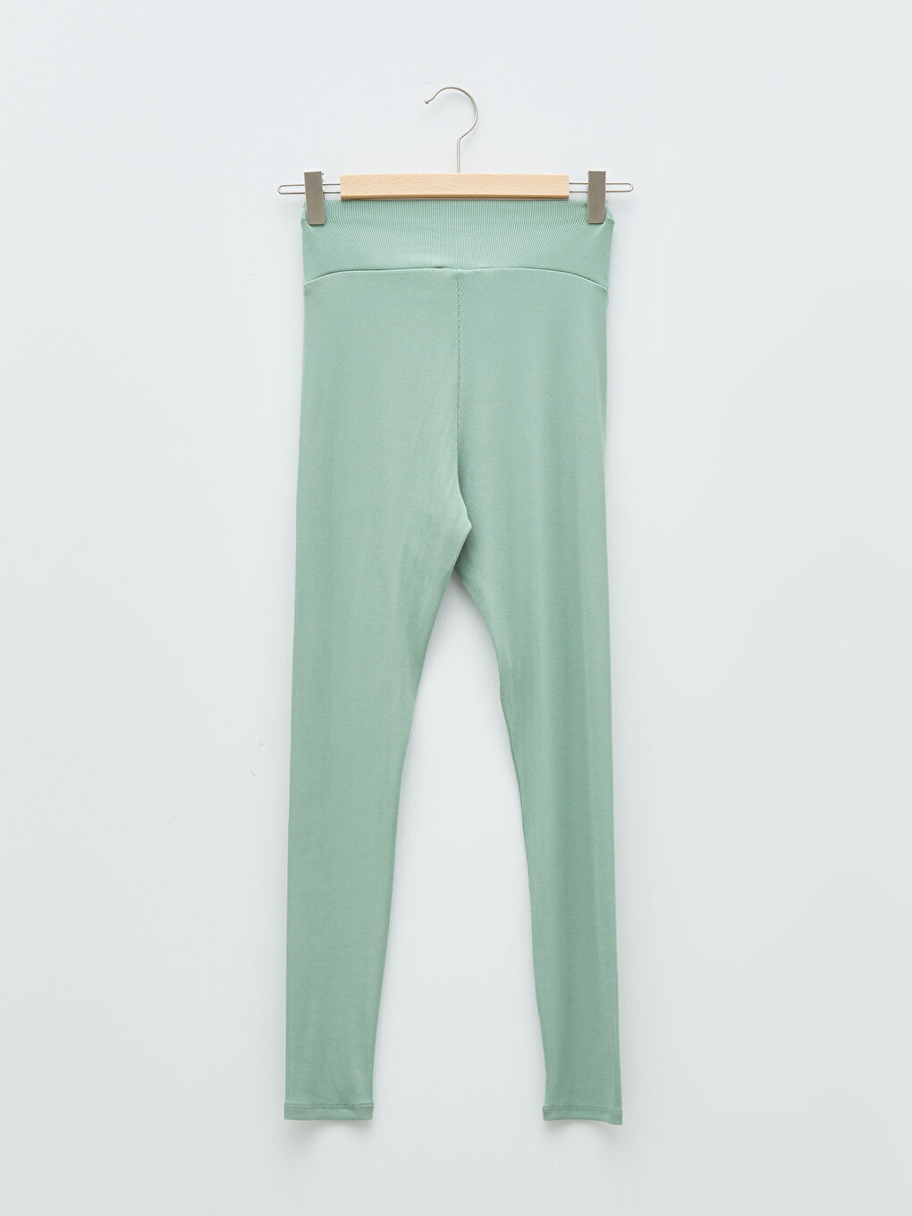 Women's Elasticated Waist Plain Leggings Trousers-5