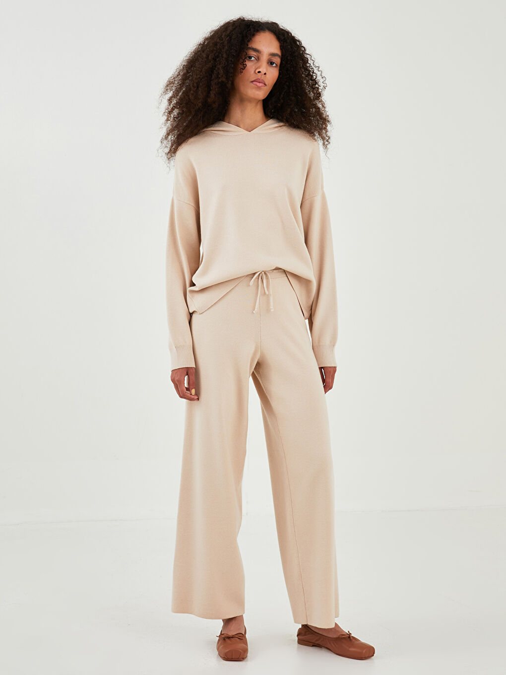 NORMAL WOMEN'S KNITTING TROUSERS WITH WAIST TICKET DETAIL -W1GY79Z8-QMG