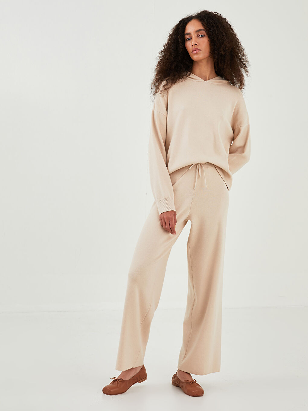 NORMAL WOMEN'S KNITTING TROUSERS WITH WAIST TICKET DETAIL -W1GY79Z8-QMG