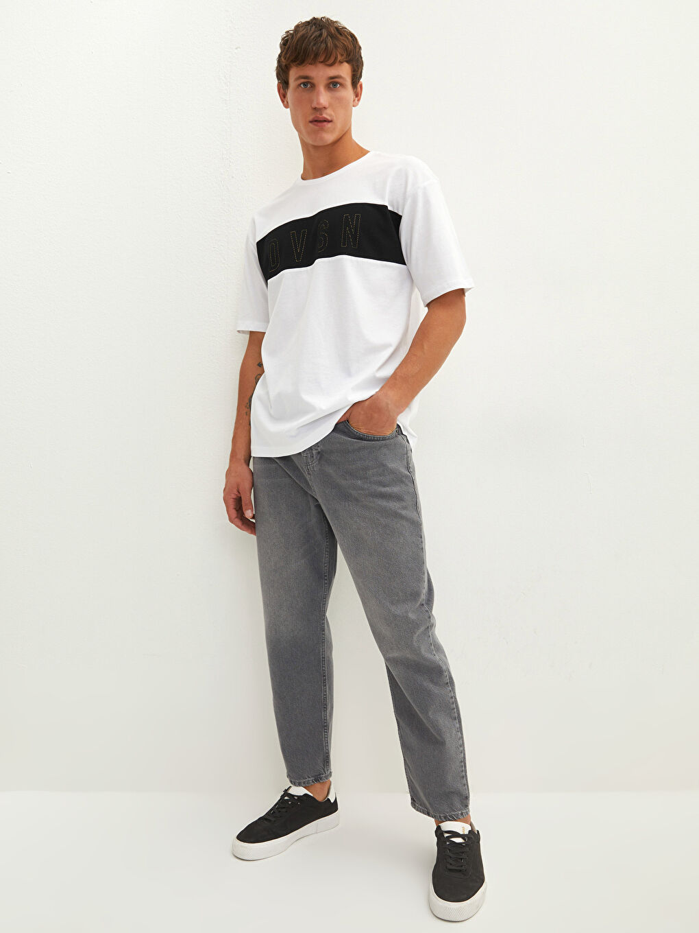 Crew Neck Short Sleeve Color Block Jersey Men's T-Shirt-2
