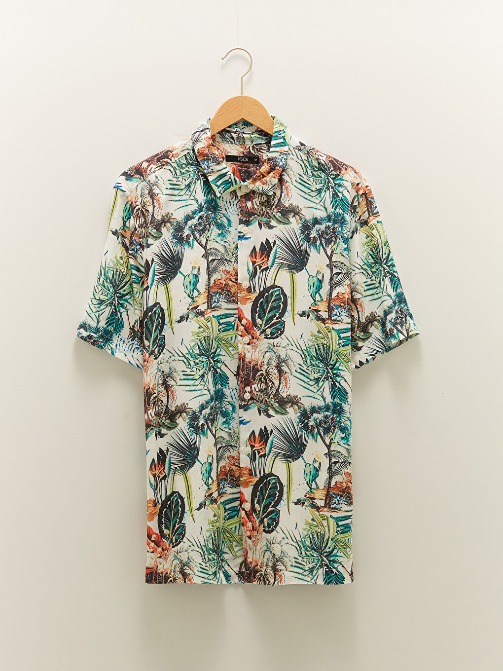 Regular Fit Short Sleeve Patterned Men's Shirt-5