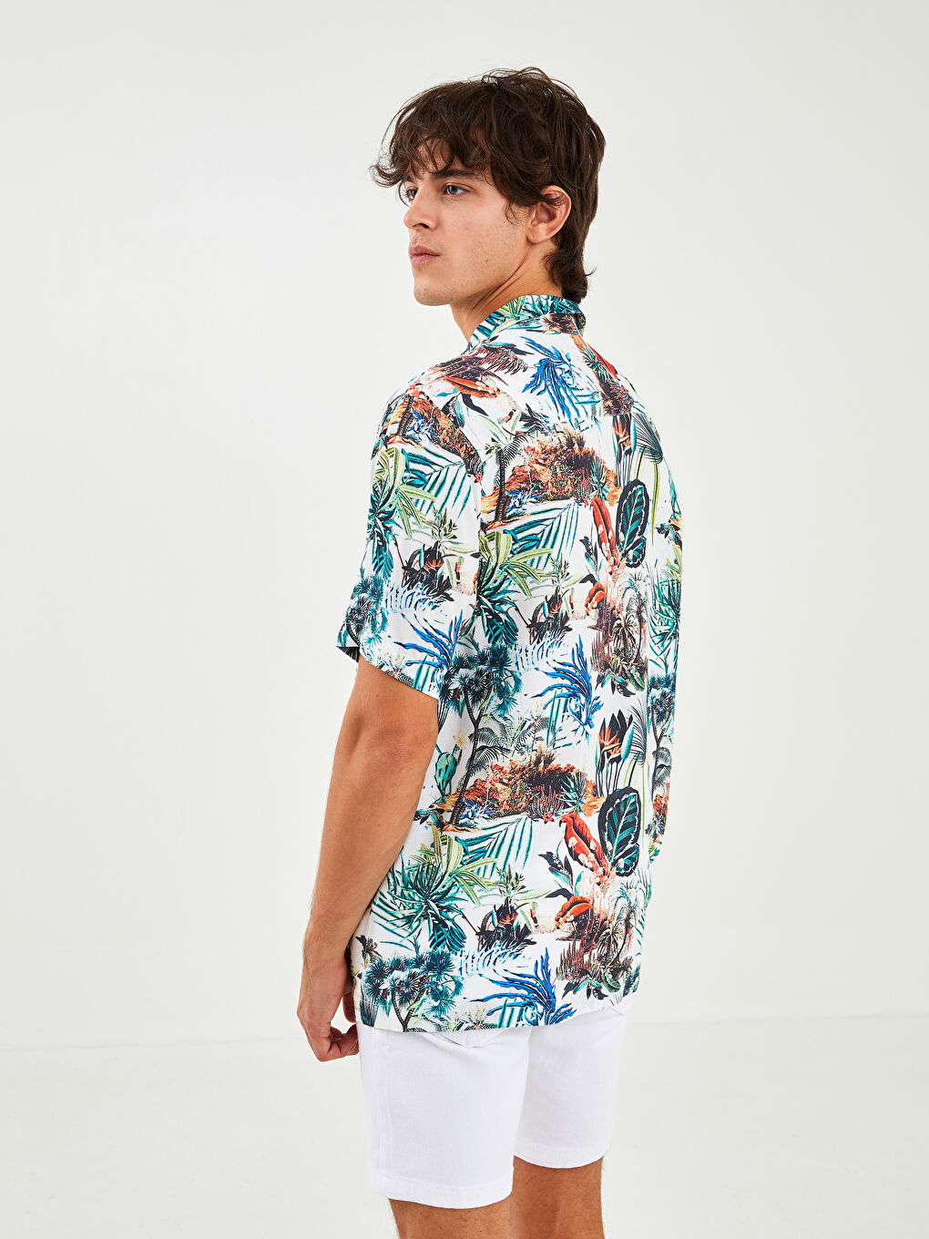 Regular Fit Short Sleeve Patterned Men's Shirt-4