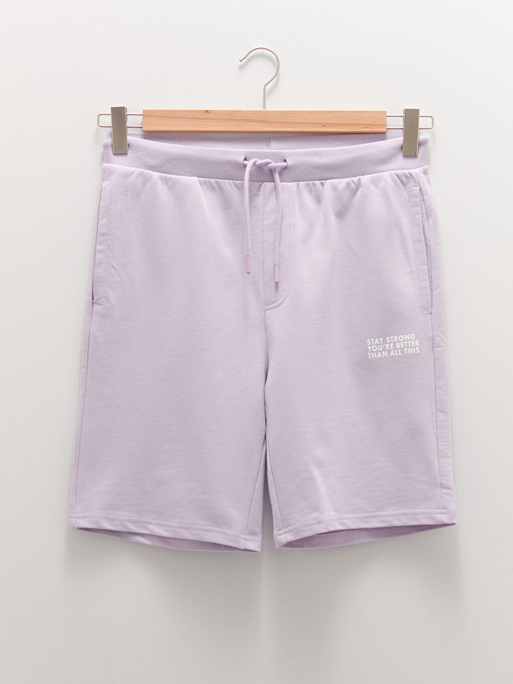 Lila Standart Kalıp Örme Erkek Şort-4