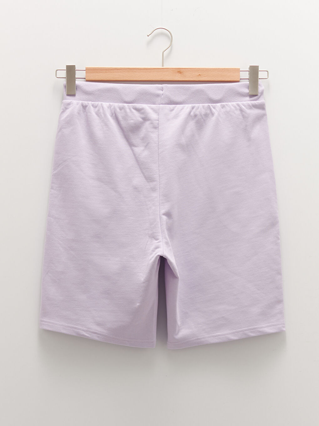 Lila Standart Kalıp Örme Erkek Şort-5