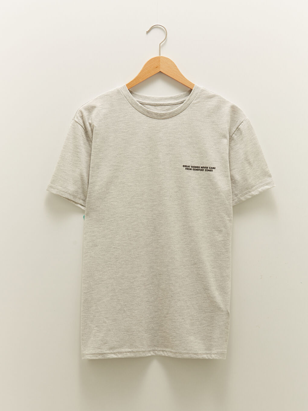 Crew Neck Short Sleeve Printed Combed Cotton Men's T-shirt -W1H009Z8-LAL