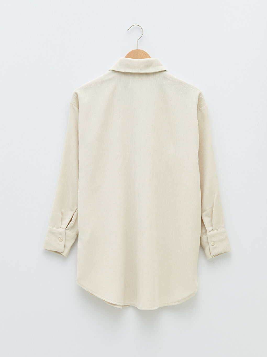 LCW Modest Plain Long Sleeve Oversize Velvet Women's Shirt Tunic -W1H036Z8-RQH