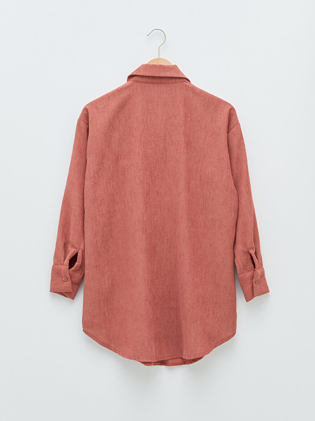 LCW Modest Schlichte Langarm Oversize Samt Damen Hemd-Tunika -W1H036Z8-RYH
