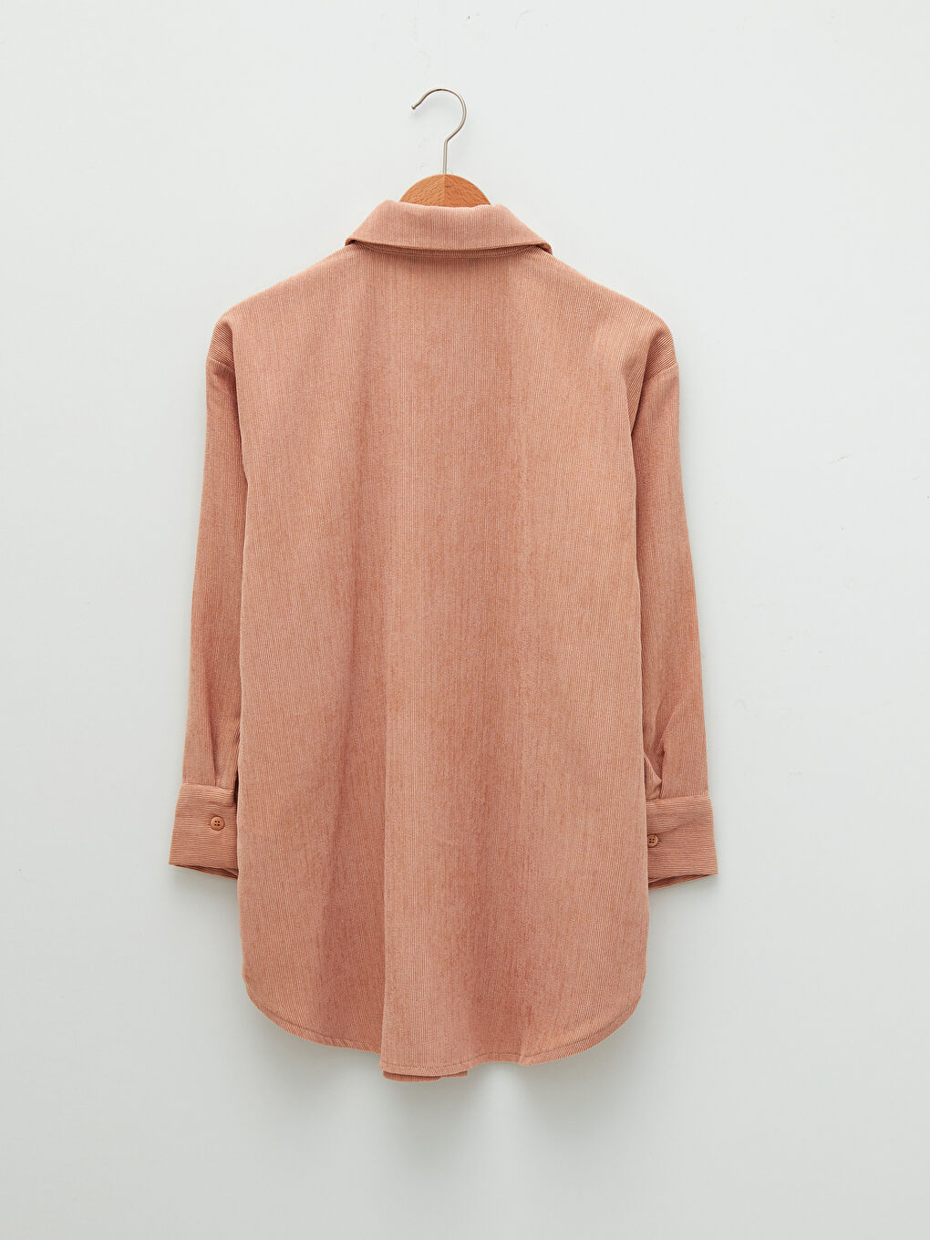 LCW Modest Plain Long Sleeve Oversize Velvet Women's Shirt Tunic -W1H036Z8-T3A