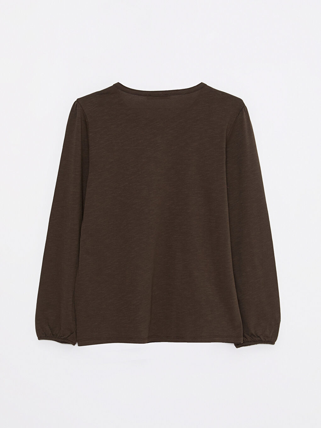 Crew Neck Embroidered Long Sleeve Cotton Women's Blouse-6