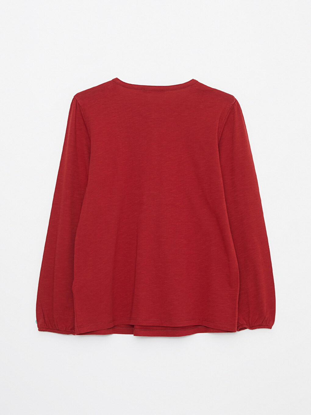 Crew Neck Embroidered Long Sleeve Cotton Women's Blouse-6