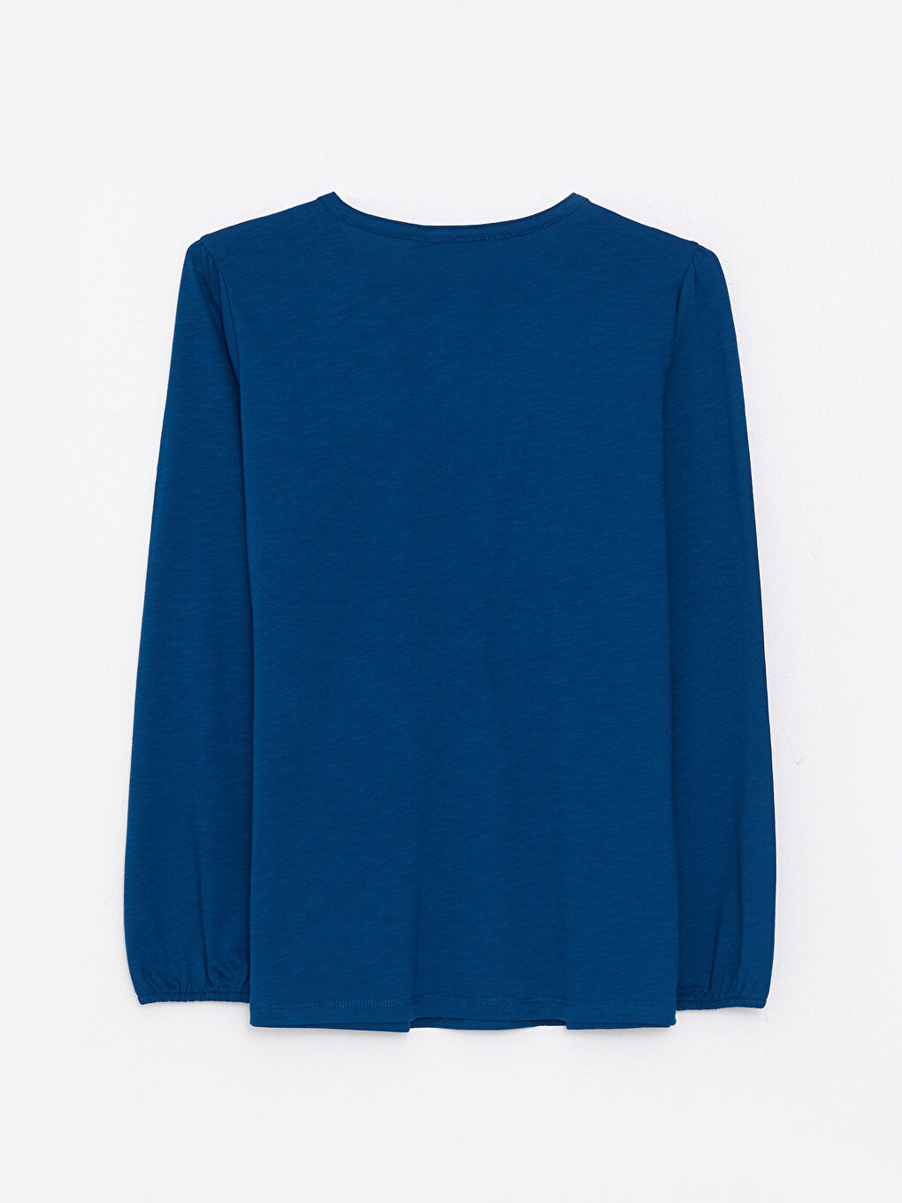 بلوزة قطن كم طويل مطرزة برقبة دائرية للسيدات-6