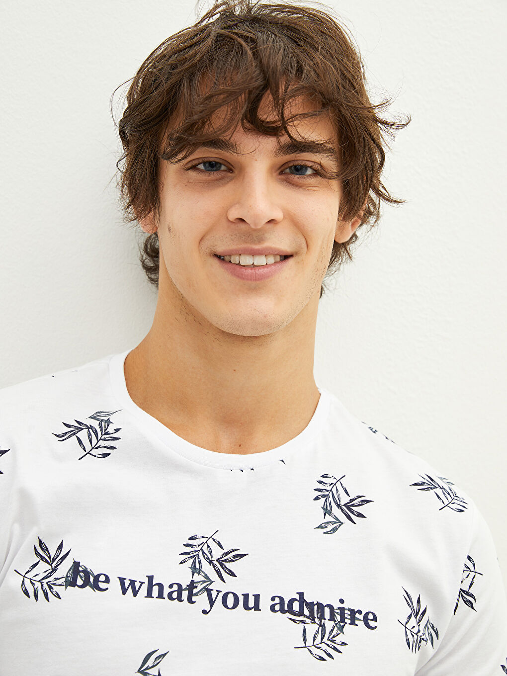XSIDE Crew Neck Short Sleeve Printed Combed Cotton Men's T-shirt -W1H057Z8-Q6K