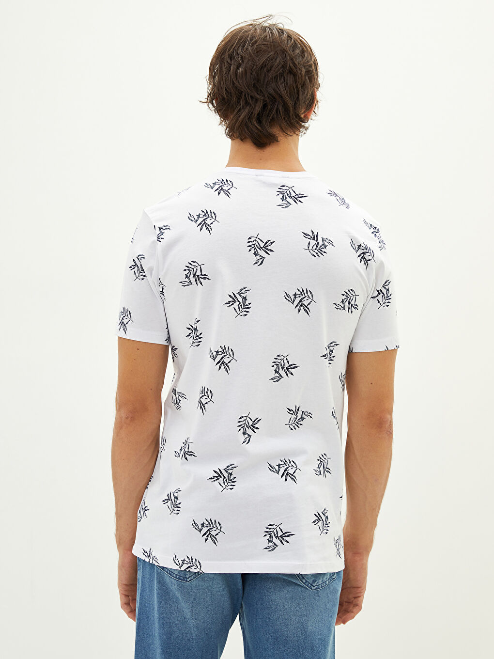 XSIDE Crew Neck Short Sleeve Printed Combed Cotton Men's T-shirt -W1H057Z8-Q6K