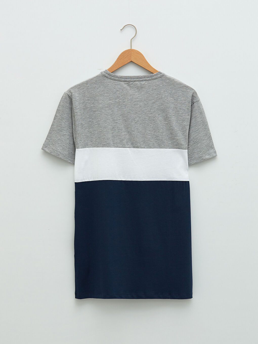 Lacivert Bisiklet Yaka Kısa Kollu Baskılı Penye Erkek Tişört-6