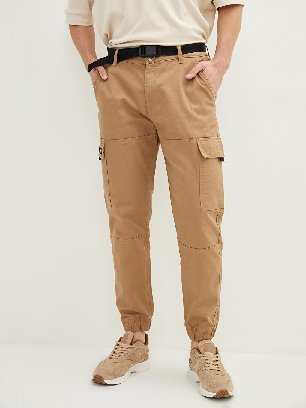 Slim Fit Twill Men's Cargo Trousers-3