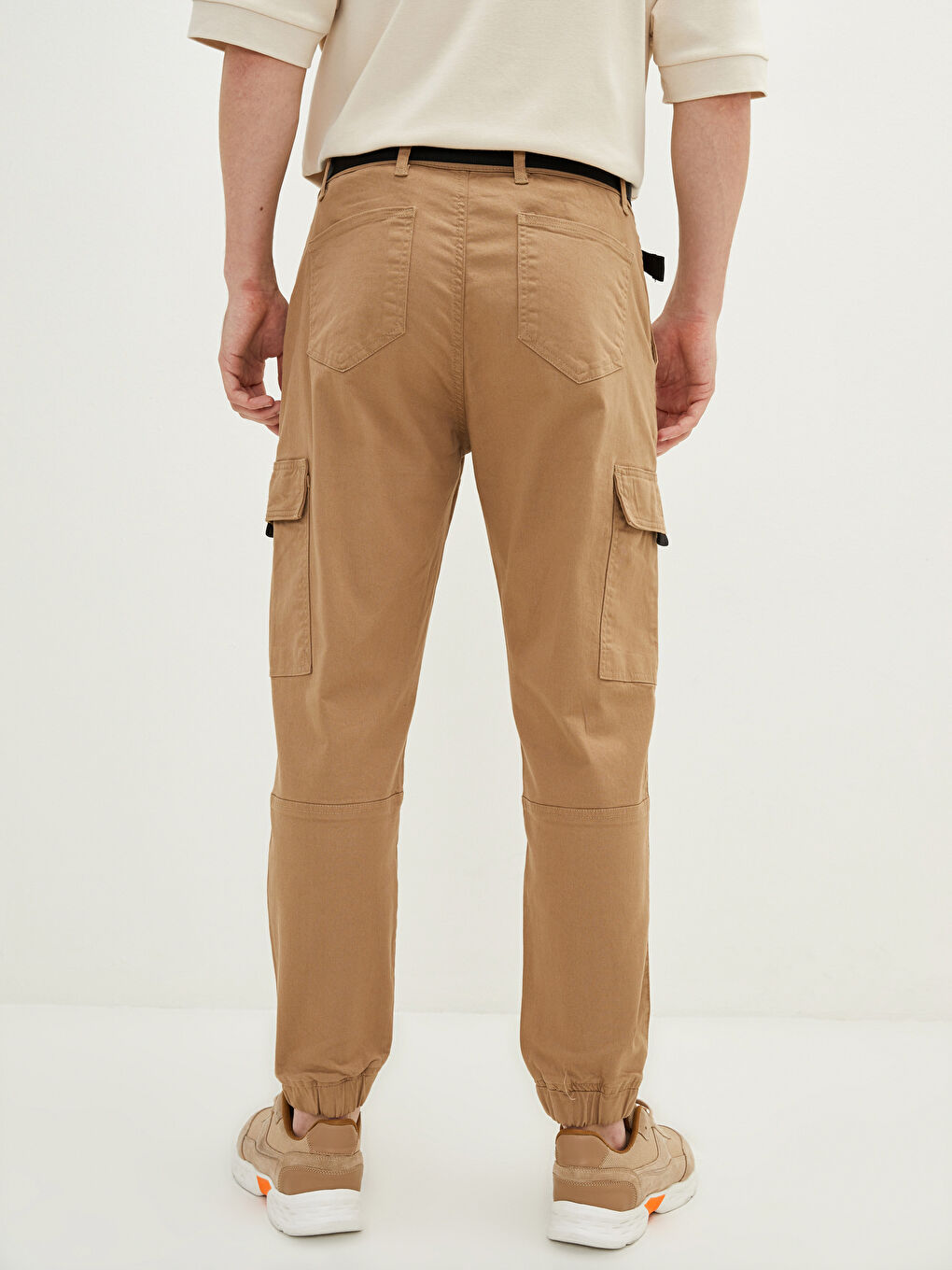 Slim Fit Twill Men's Cargo Trousers-4