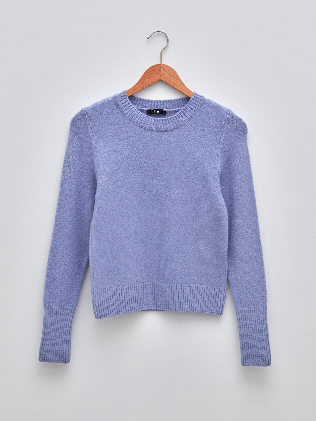 LCW Vision Rundhalsausschnitt Schlicht Langarm Damen Strickpullover -W1H098Z8-RUZ