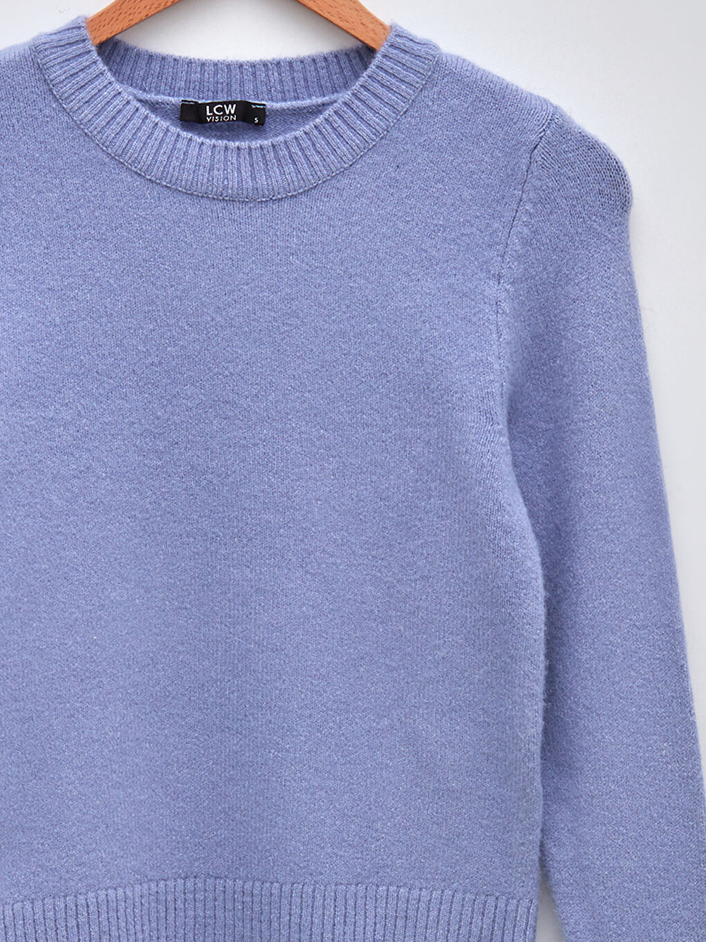 LCW Vision Rundhalsausschnitt Schlicht Langarm Damen Strickpullover -W1H098Z8-RUZ