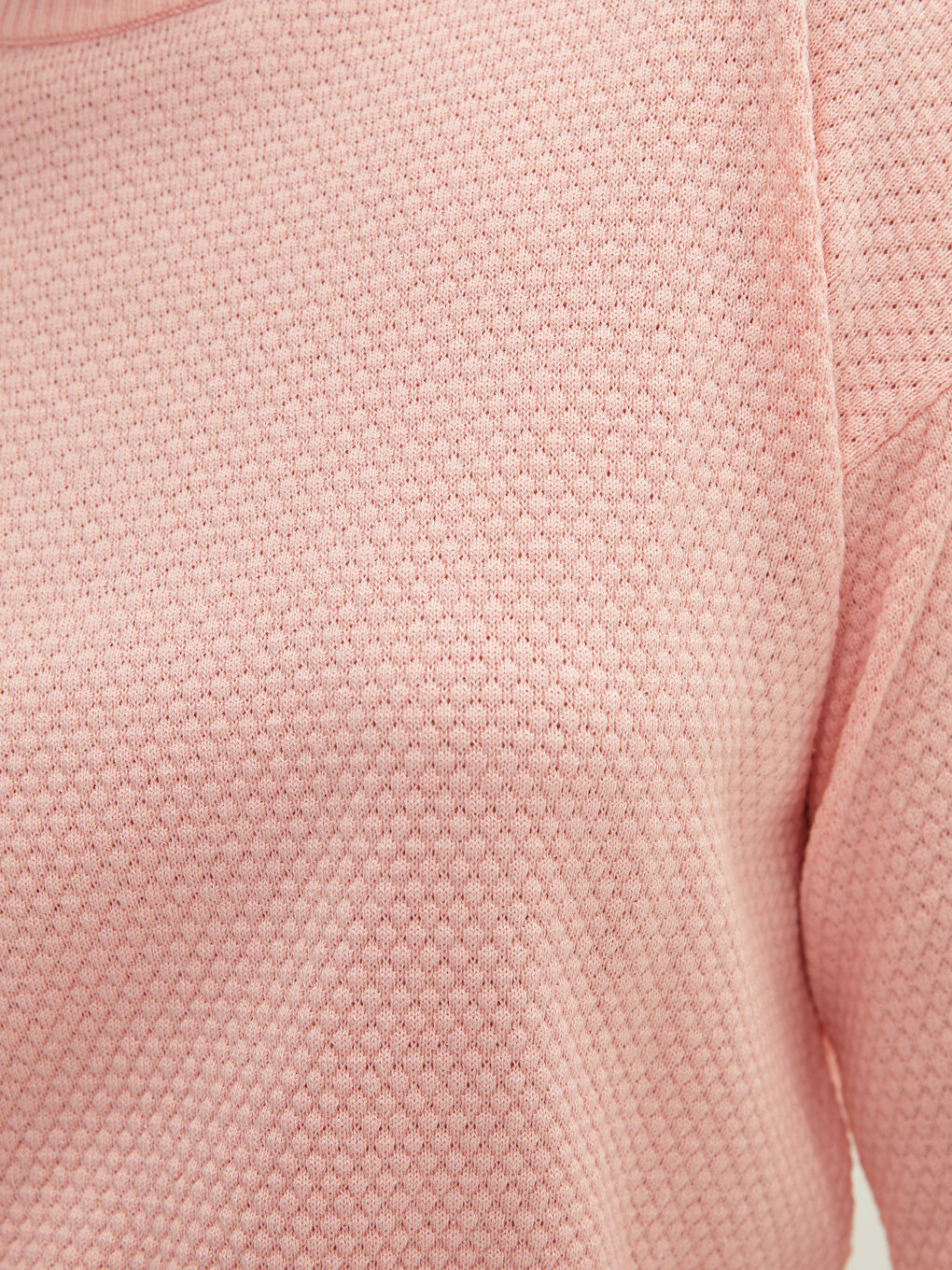 LCW Vision Crew Neck Self Patterned Long Sleeve Women's Knitwear Sweater -W1H107Z8-GHV