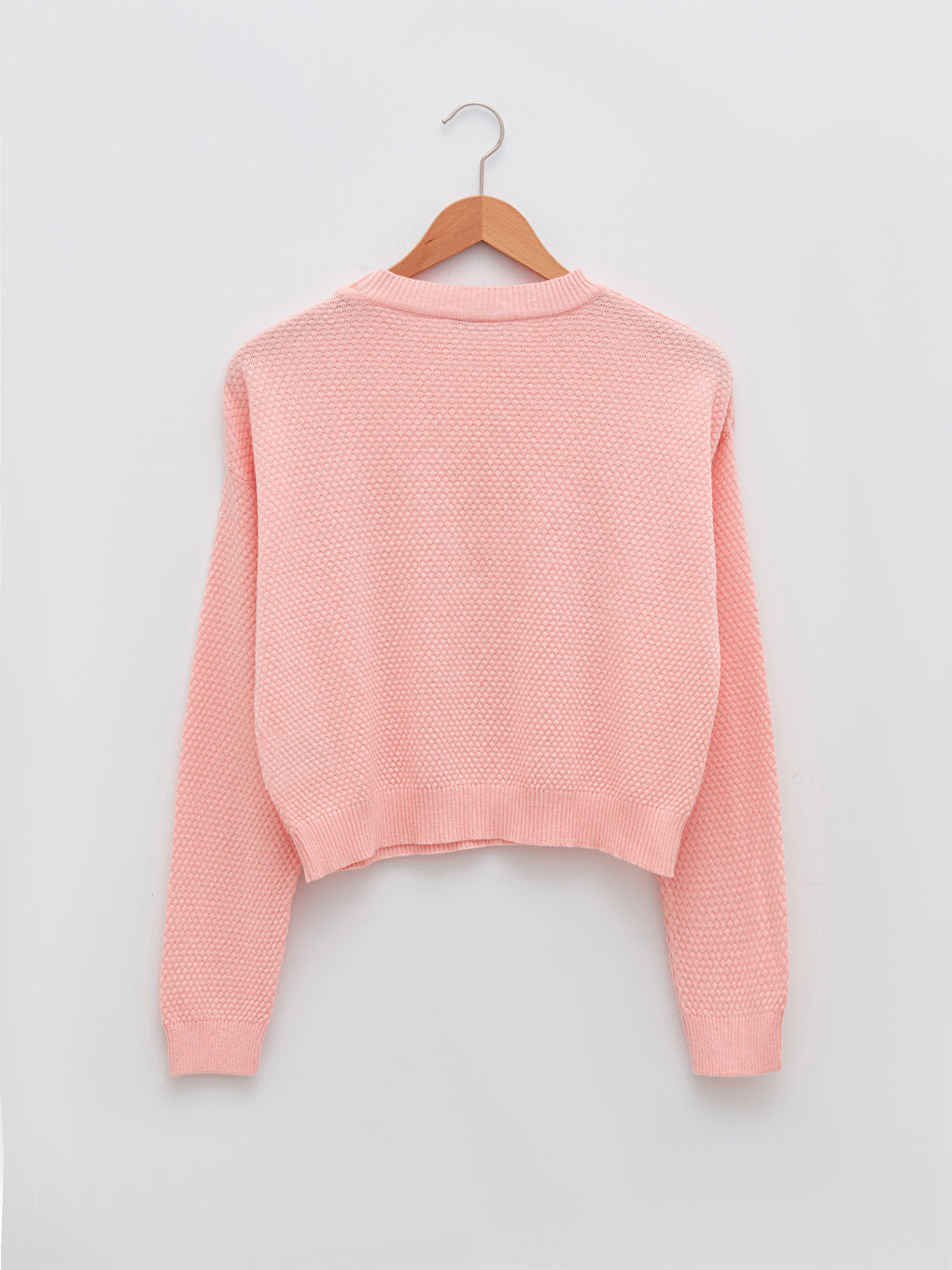 LCW Vision Crew Neck Self Patterned Long Sleeve Women's Knitwear Sweater -W1H107Z8-GHV