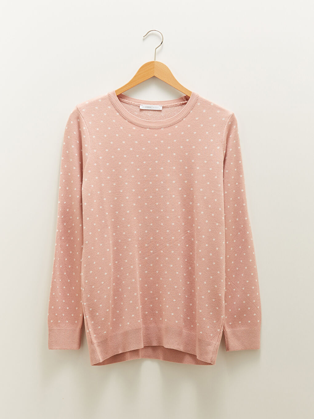 LCWAIKIKI Basic Crew Neck Polka Dot Women's Knitwear Sweater -W1H120Z8-FKR