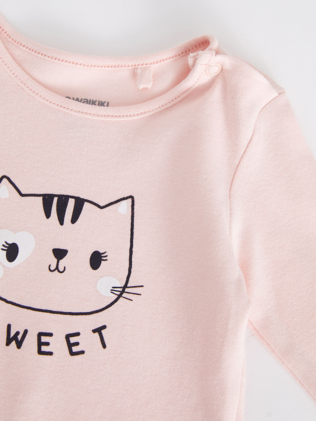 Crew Neck Long Sleeve Printed Cotton Baby Girl Pajama Set-3