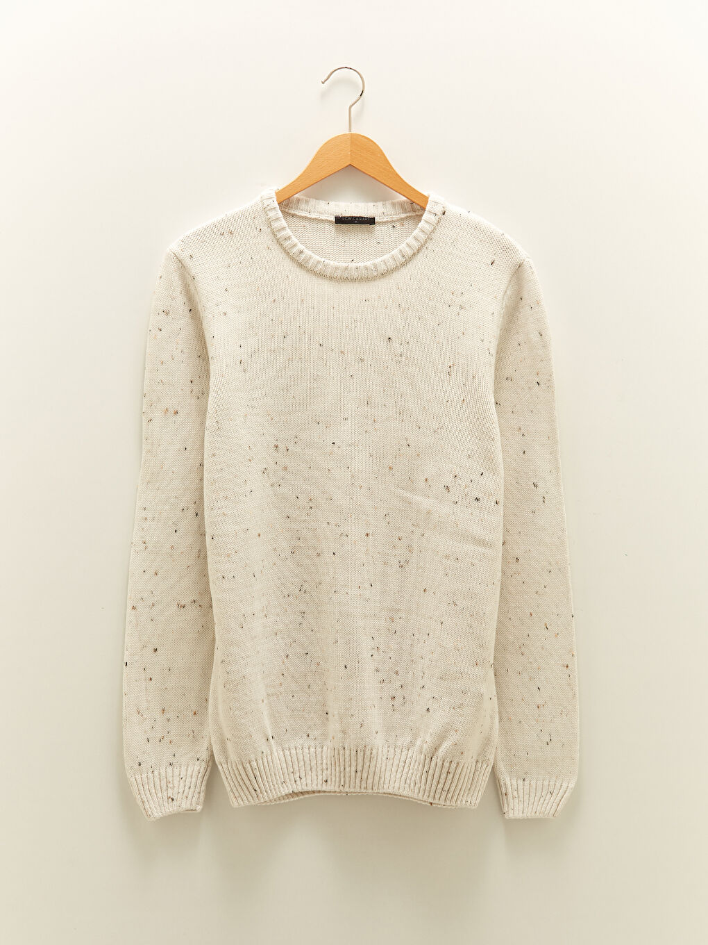 Crew Neck Long Sleeve Men's Tricot Sweater-6