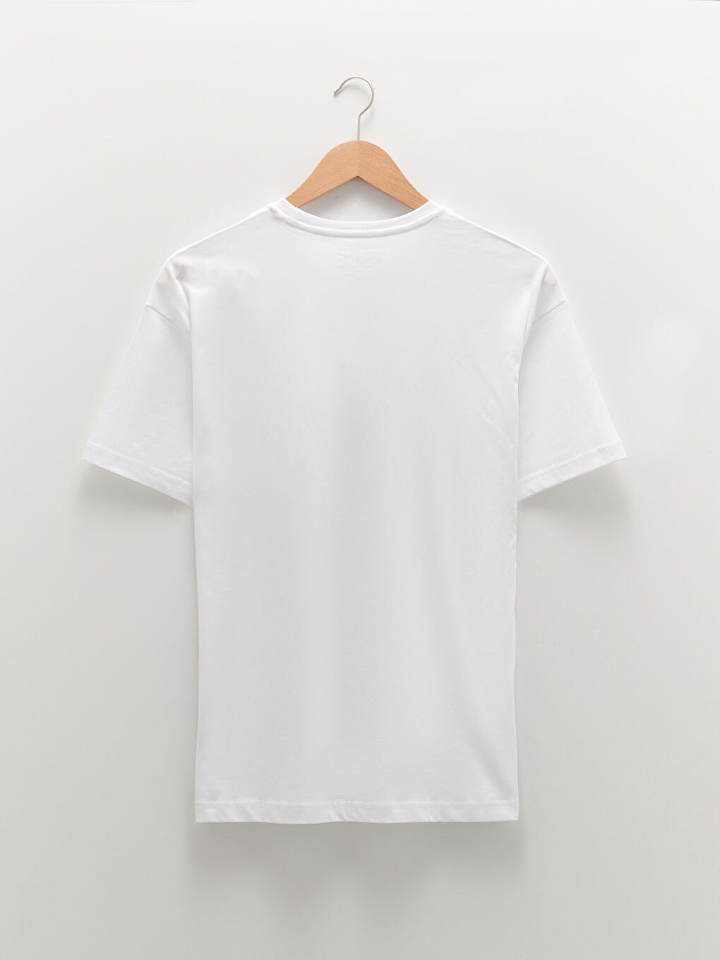 Beyaz Oversize Bisiklet Yaka Kısa Kollu Penye Erkek Tişört-6