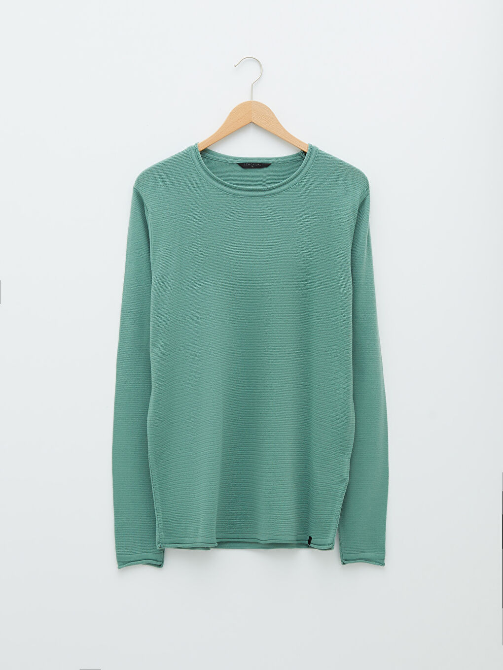 Yeşil Bisiklet Yaka Erkek Triko Kazak-5