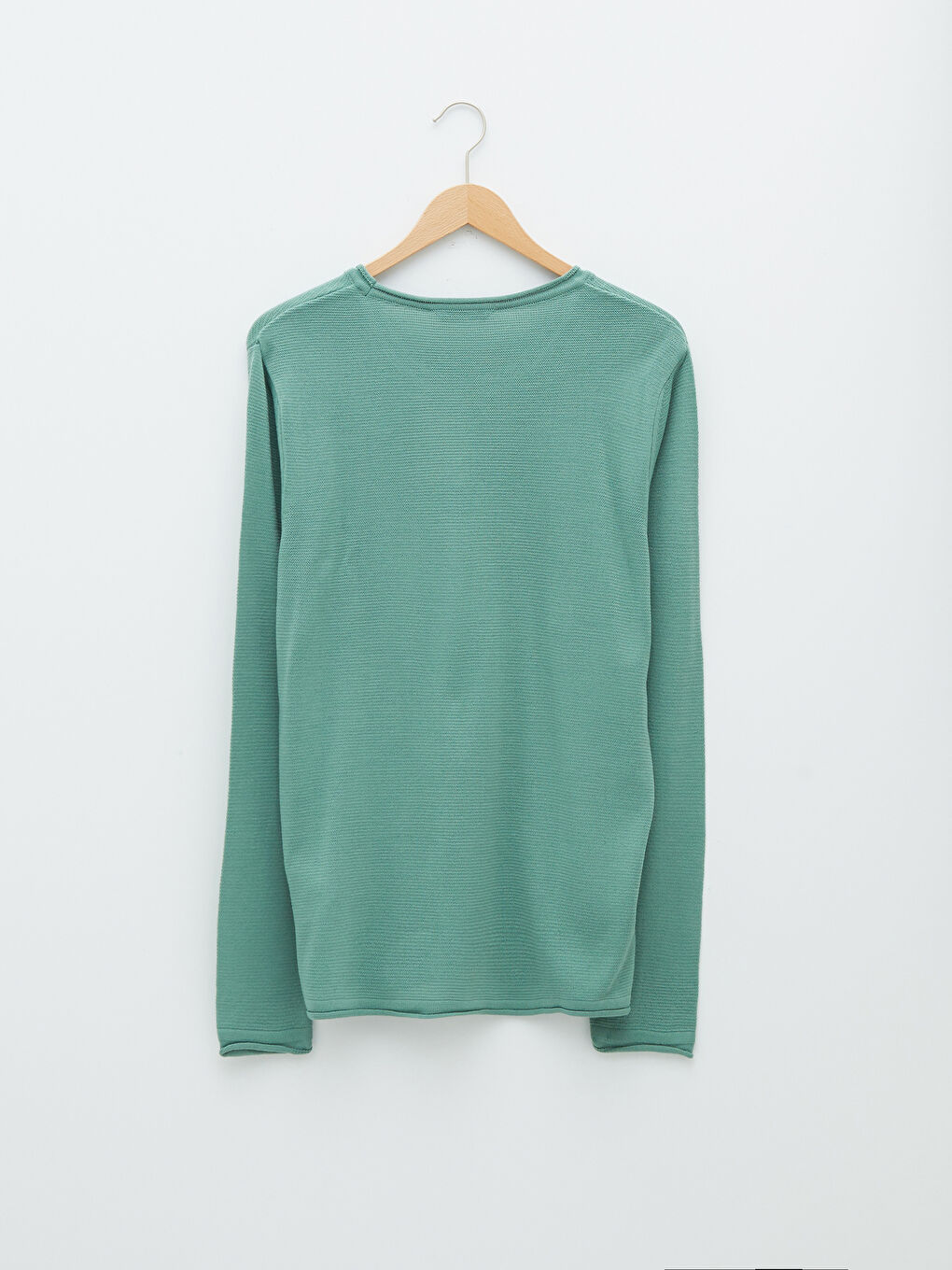 Yeşil Bisiklet Yaka Erkek Triko Kazak-6