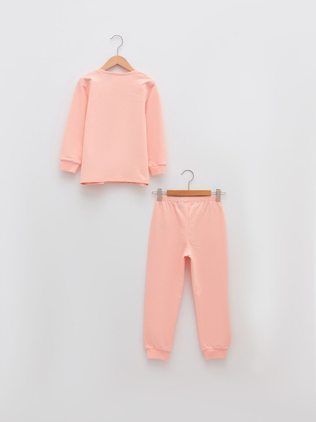 LCW Kids Pembe Bisiklet Yaka Frozen Baskılı Uzun Kollu Kız Çocuk Pijama Takımı - 1