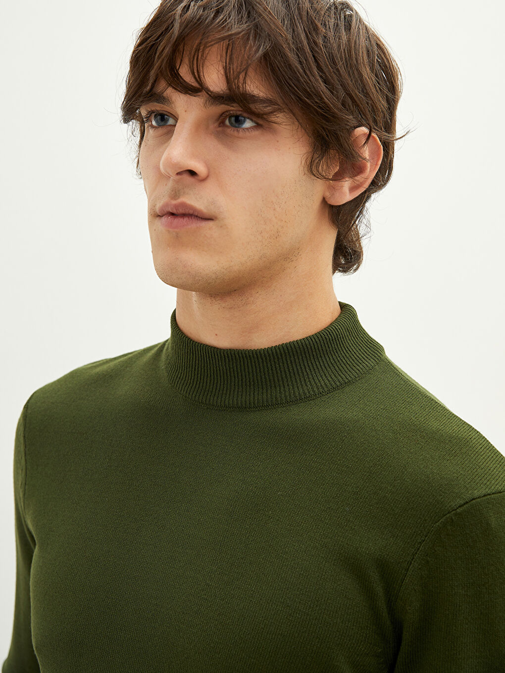 XSIDE Halber Rollkragen Langarm Herren Strickpullover -W1H305Z8-S0W