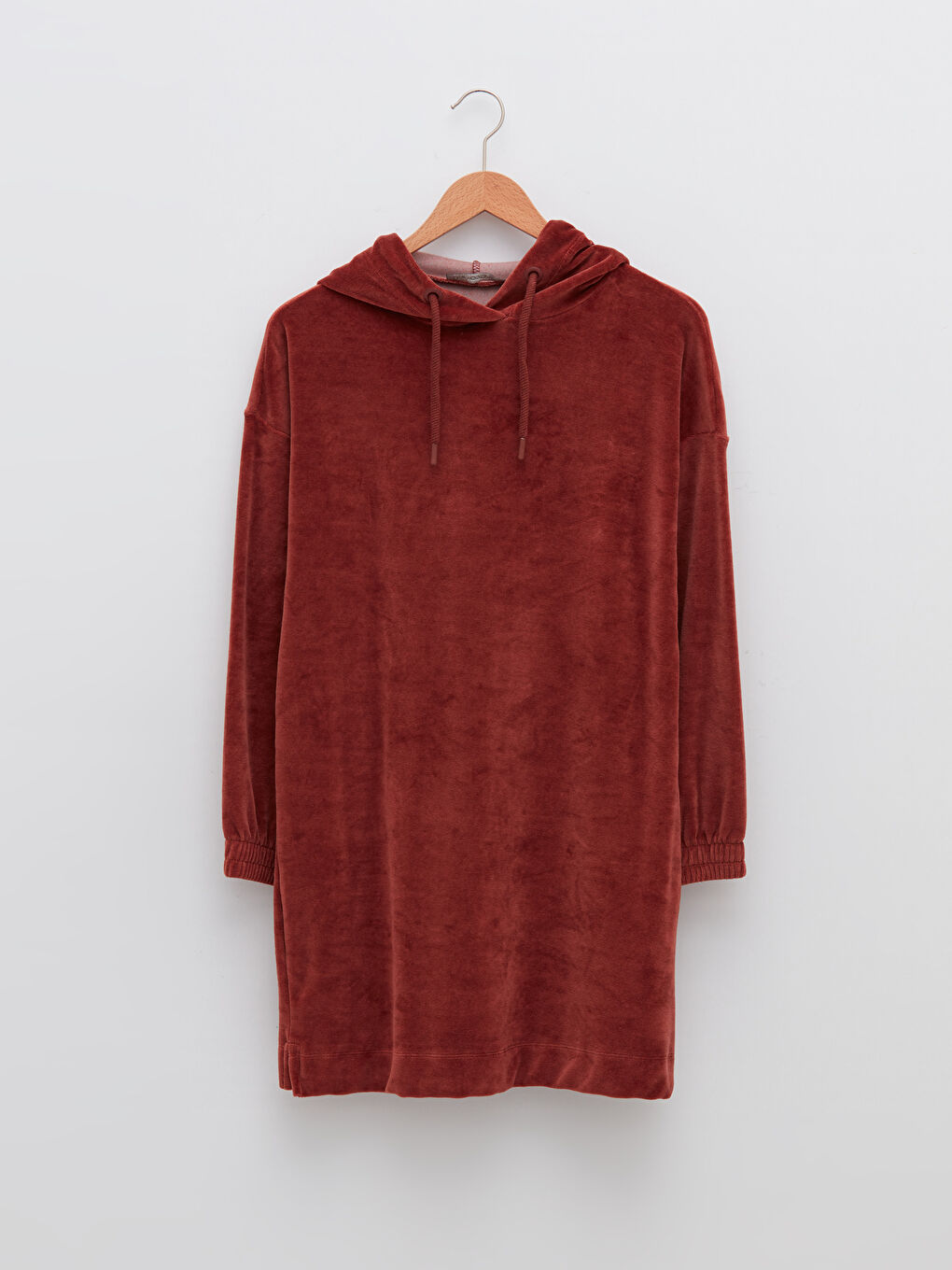 LCW Modest LCW MODEST Суитшърт туника с качулка, права кройка, дълъг ръкав, кадифе за жени -W1H315Z8-JKP