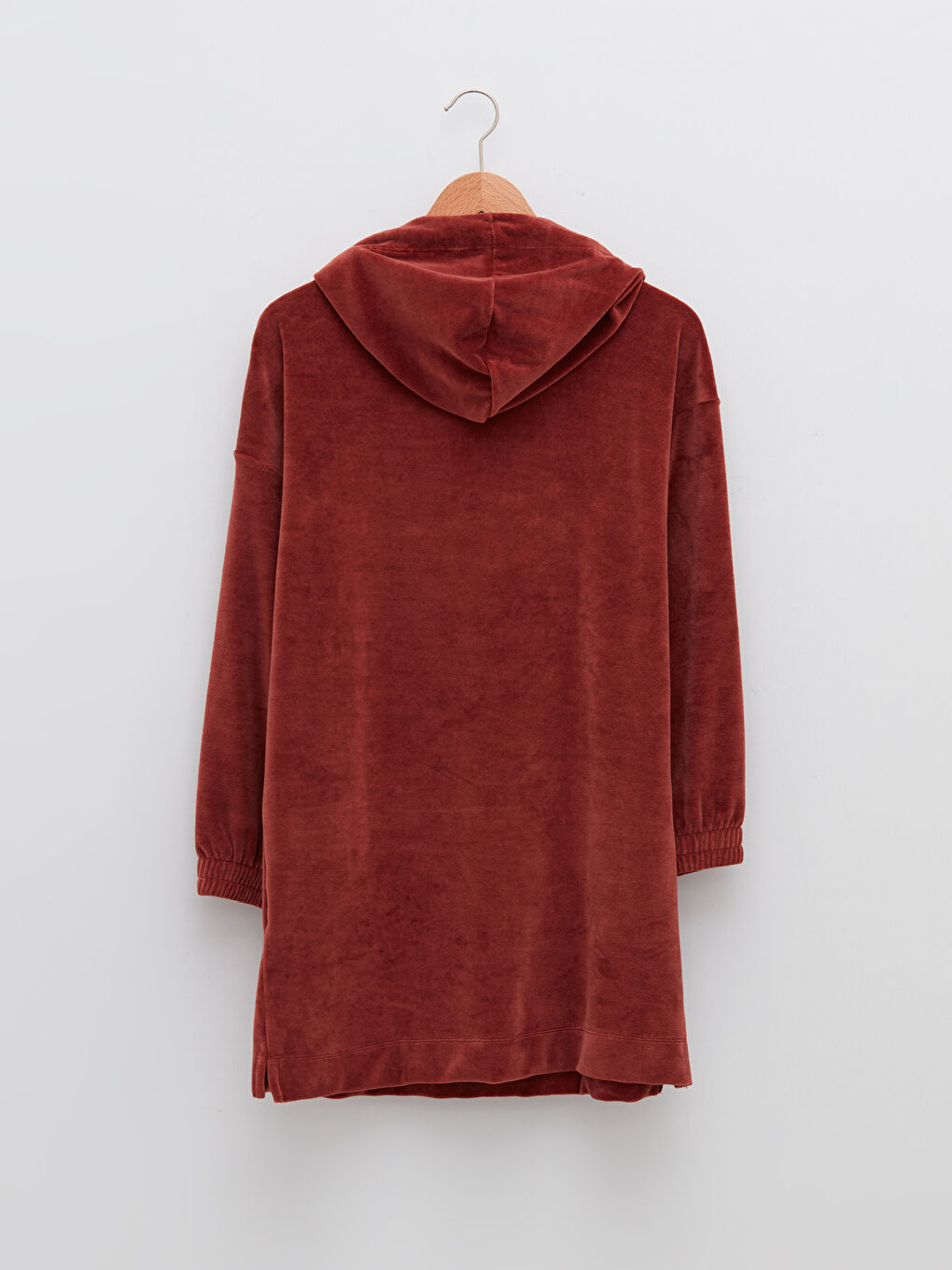 LCW Modest LCW MODEST Суитшърт туника с качулка, права кройка, дълъг ръкав, кадифе за жени -W1H315Z8-JKP