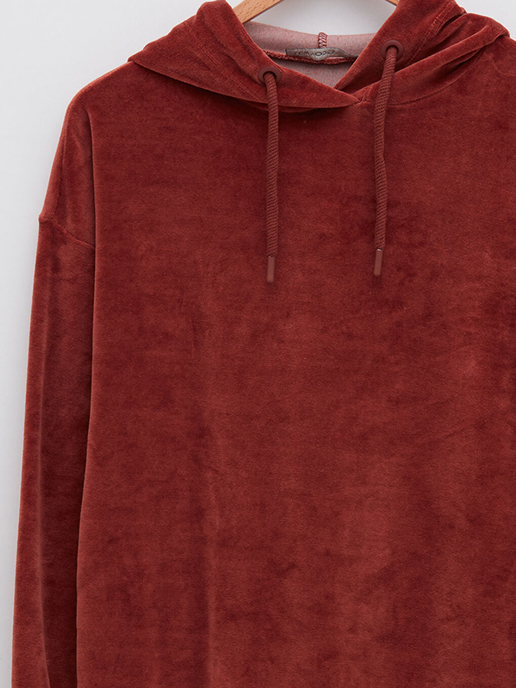 LCW Modest LCW MODEST Суитшърт туника с качулка, права кройка, дълъг ръкав, кадифе за жени -W1H315Z8-JKP