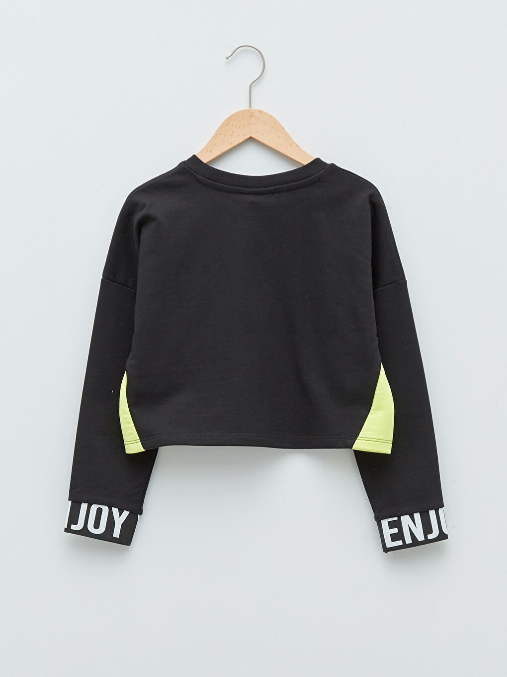 كنزة رياضية برقبة دائرية مطبوعة بأكمام طويلة للبنات-1