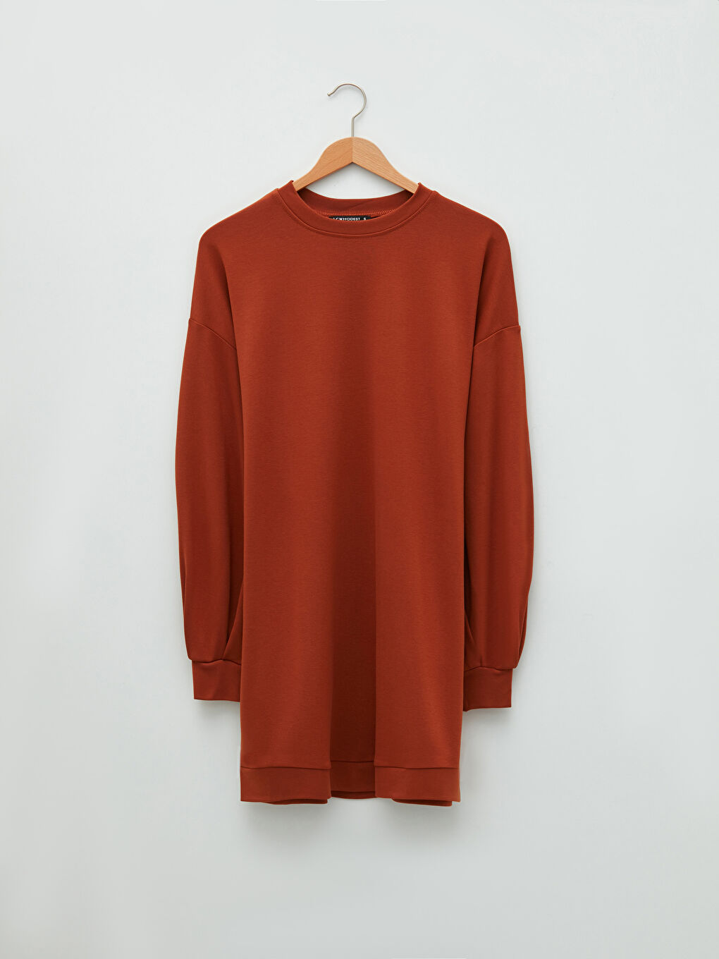 Rundhalsausschnitt Schlicht Langarm Tunika für Damen-5